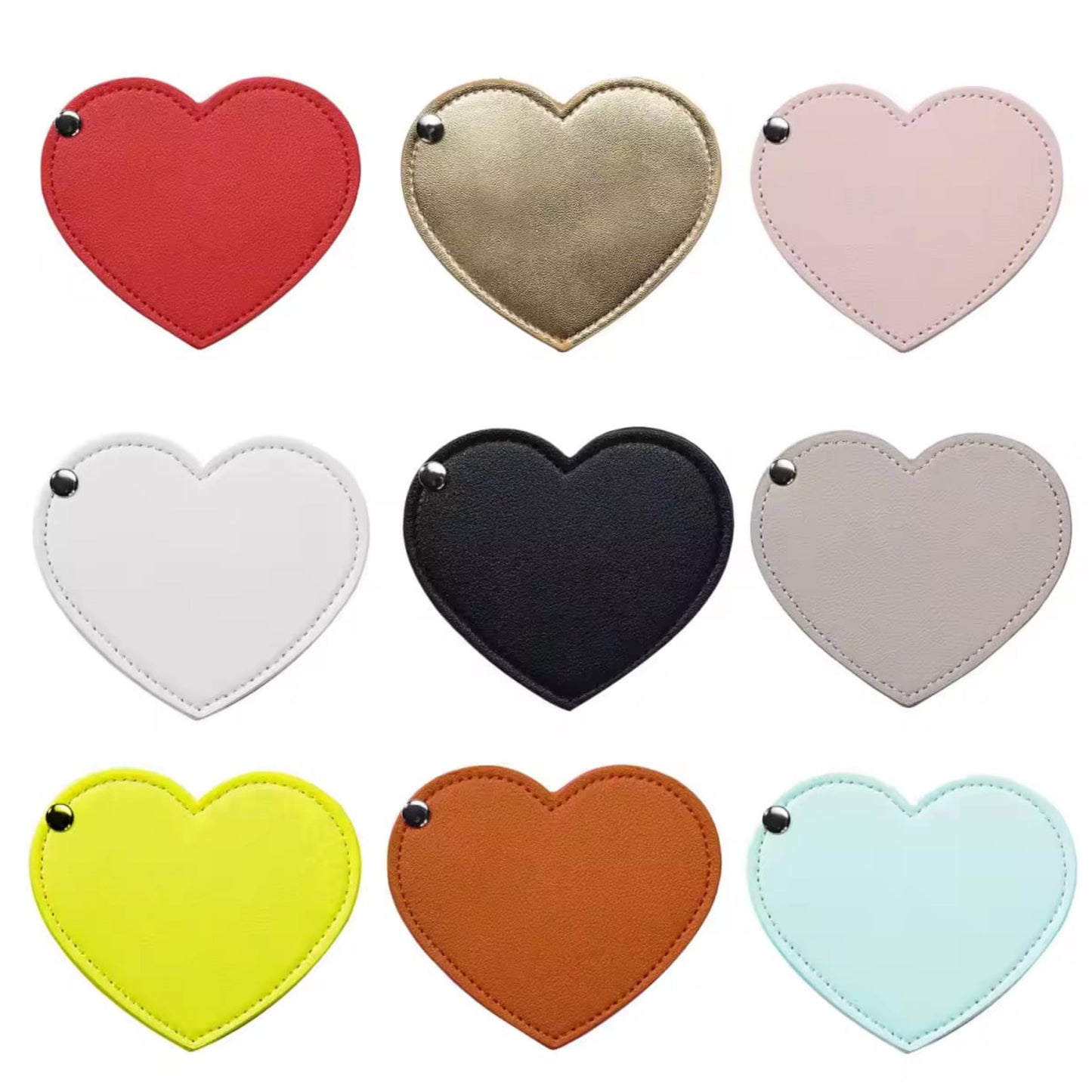 Heart-Shaped PU Leather Mirror