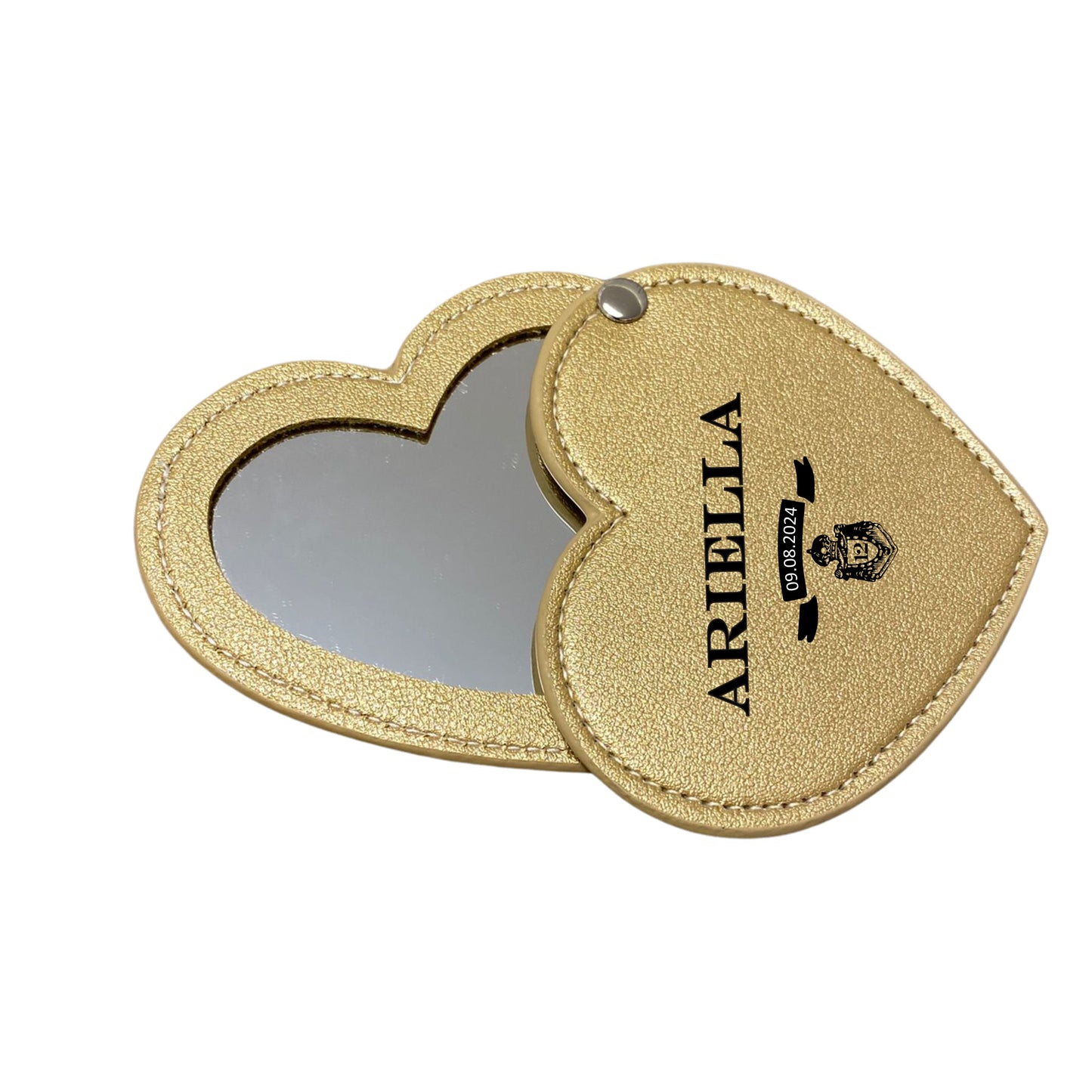 Heart-Shaped PU Leather Mirror