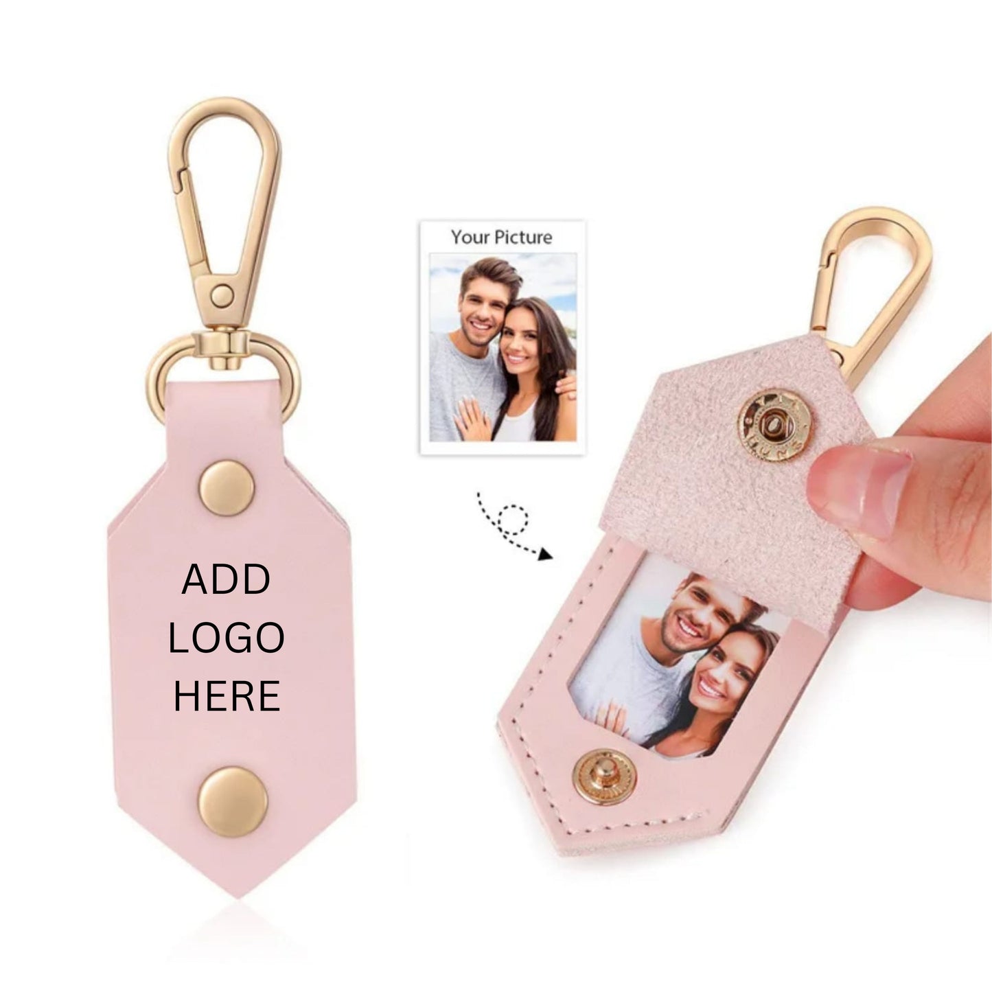 PU Leather Photo Frame Keychain
